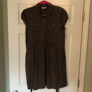 Calvin Klein army green button up dress